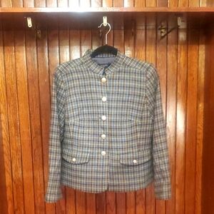 TALBOTS PETITE SIZE 12 Plaid Women's Jacket